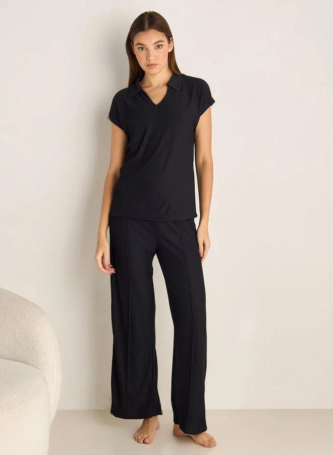 سبلاش فيڤ Textured Knit Top and Bottom Co-ord set